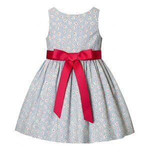 Polo Ralph Lauren Pink & Blue Floral Toddler Girls Cotton Seersucker Dress 3T